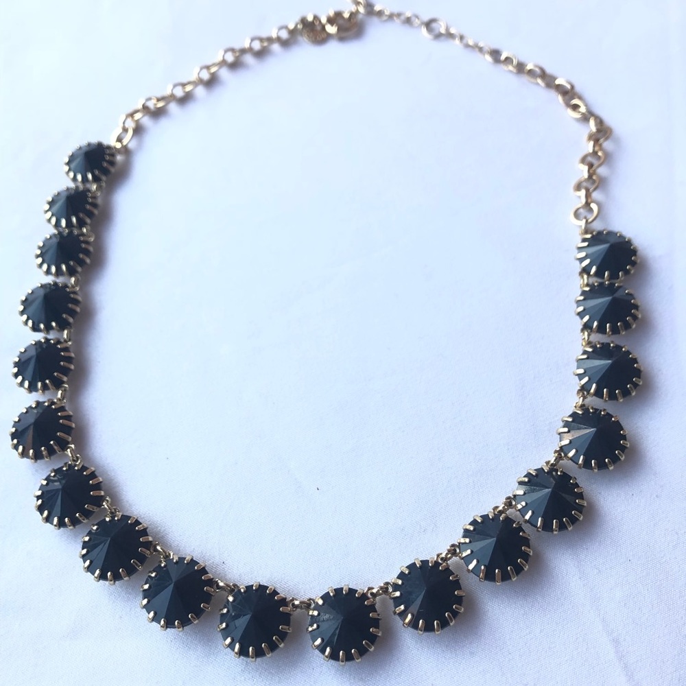 Like new J. Crew statement necklace, navy blue